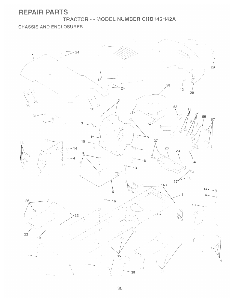 Repair parts | Poulan 157257 User Manual | Page 30 / 48