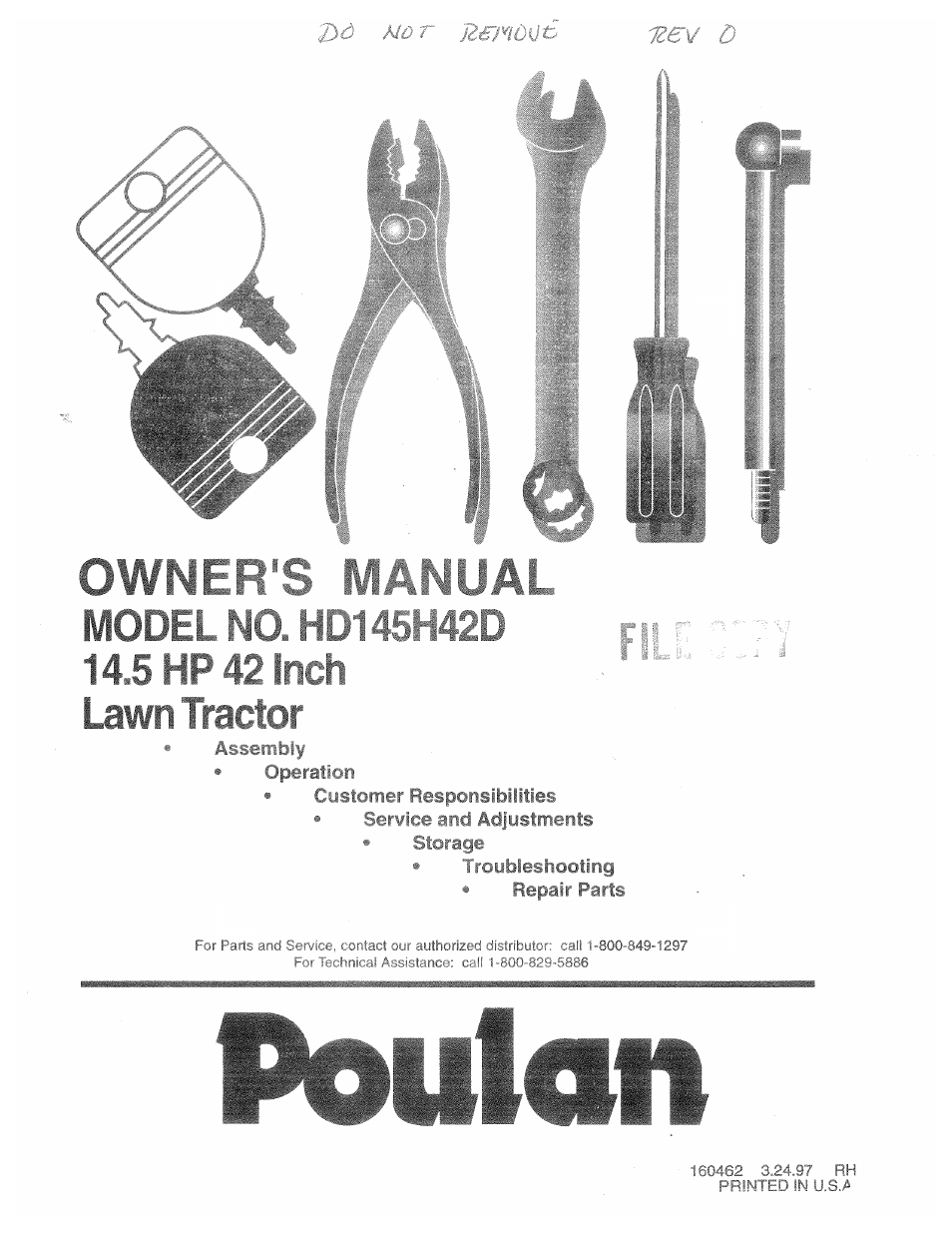Poulan 160462 User Manual | 50 pages