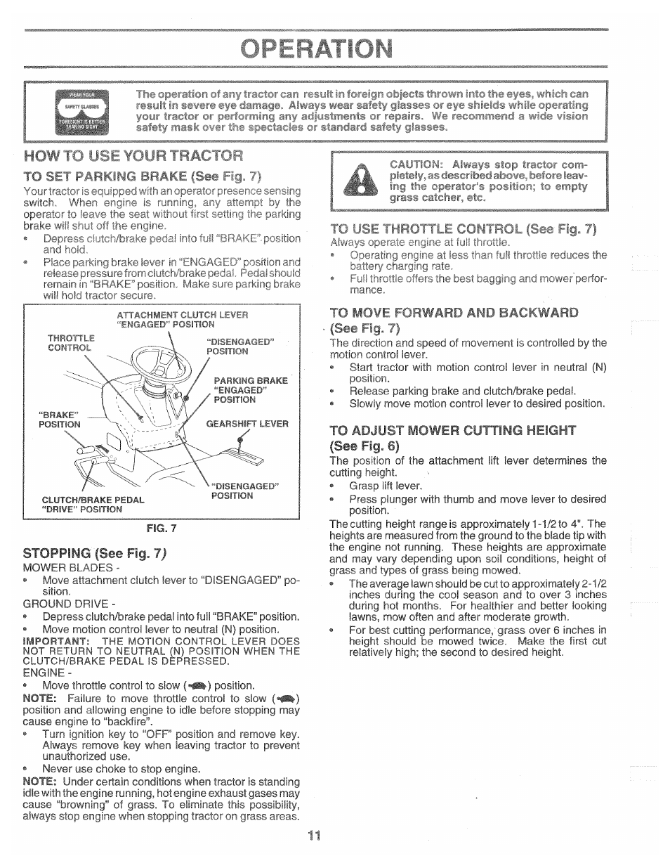 Pmvi fi srward and backward, To adjust mower cutting height (see fig. 6) | Poulan 160462 User Manual | Page 11 / 50