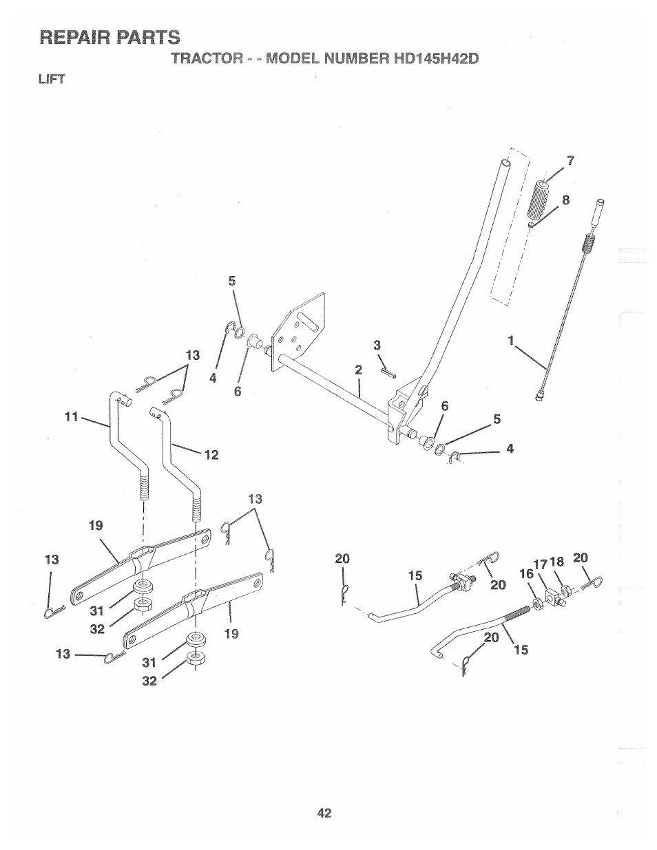 Repair parts | Poulan 160462 User Manual | Page 40 / 50