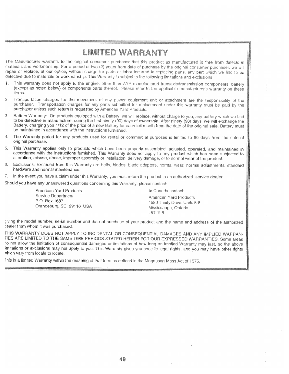 Poulan 160462 User Manual | Page 47 / 50