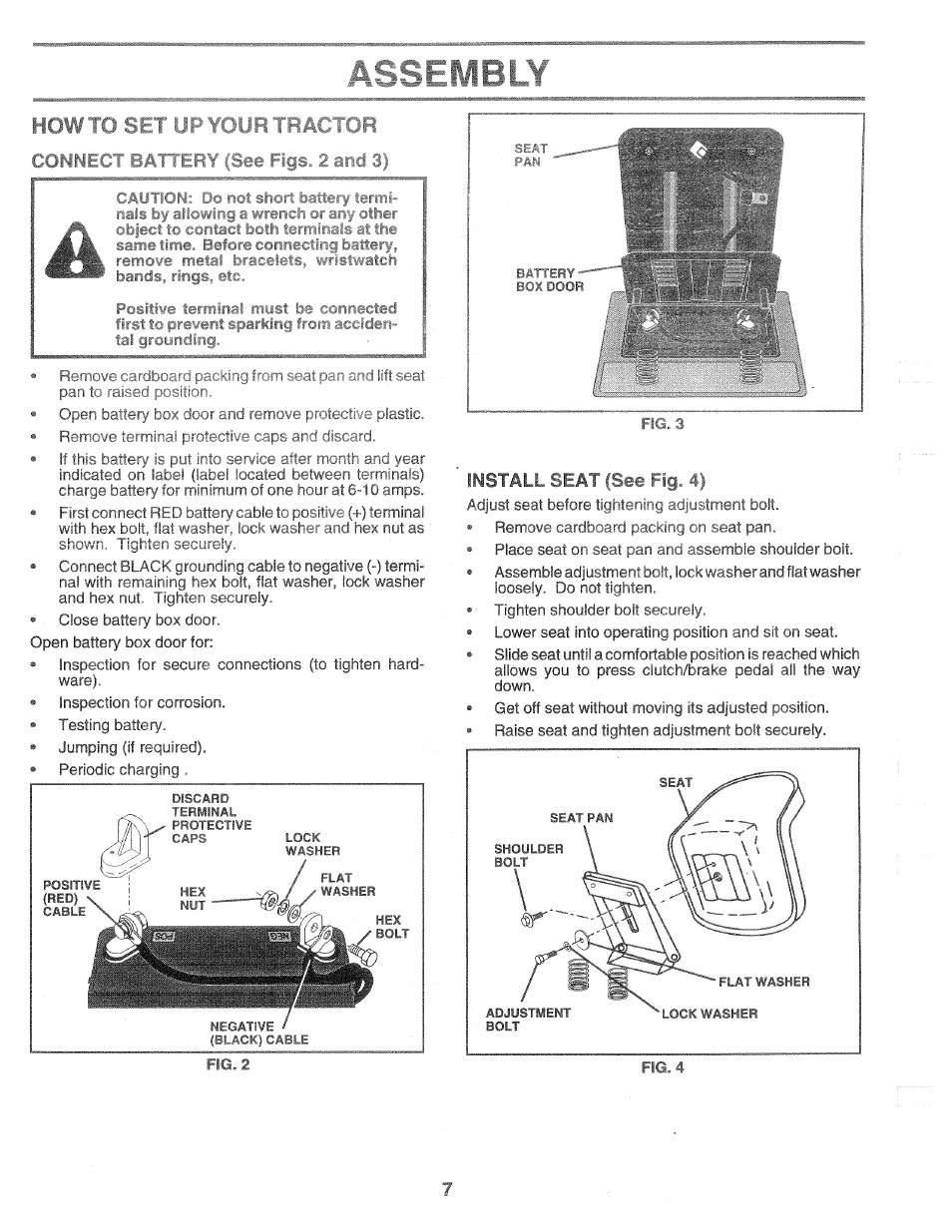 Install seat (see fig. 4 | Poulan 160462 User Manual | Page 7 / 50