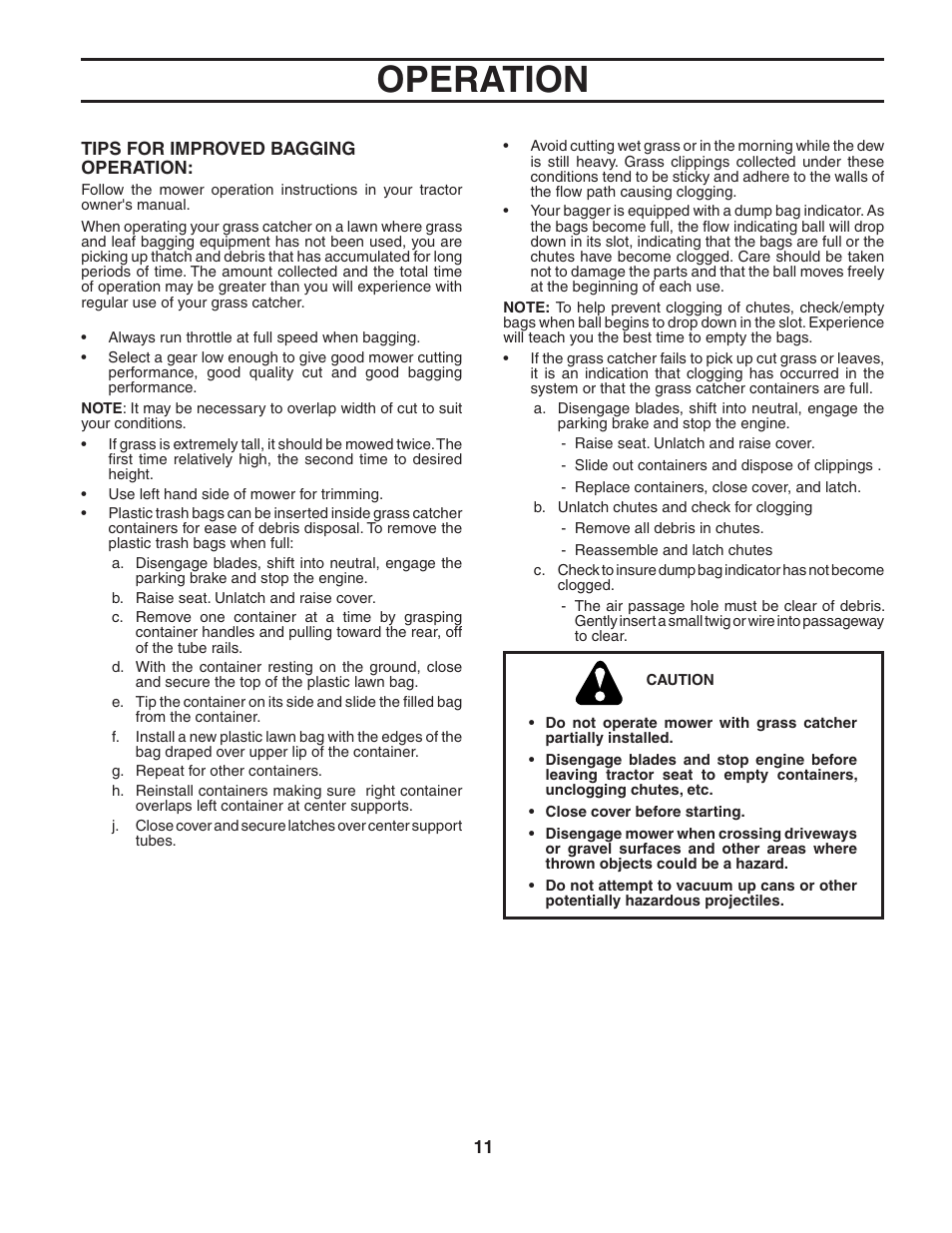 Operation | Poulan CR38C User Manual | Page 11 / 15