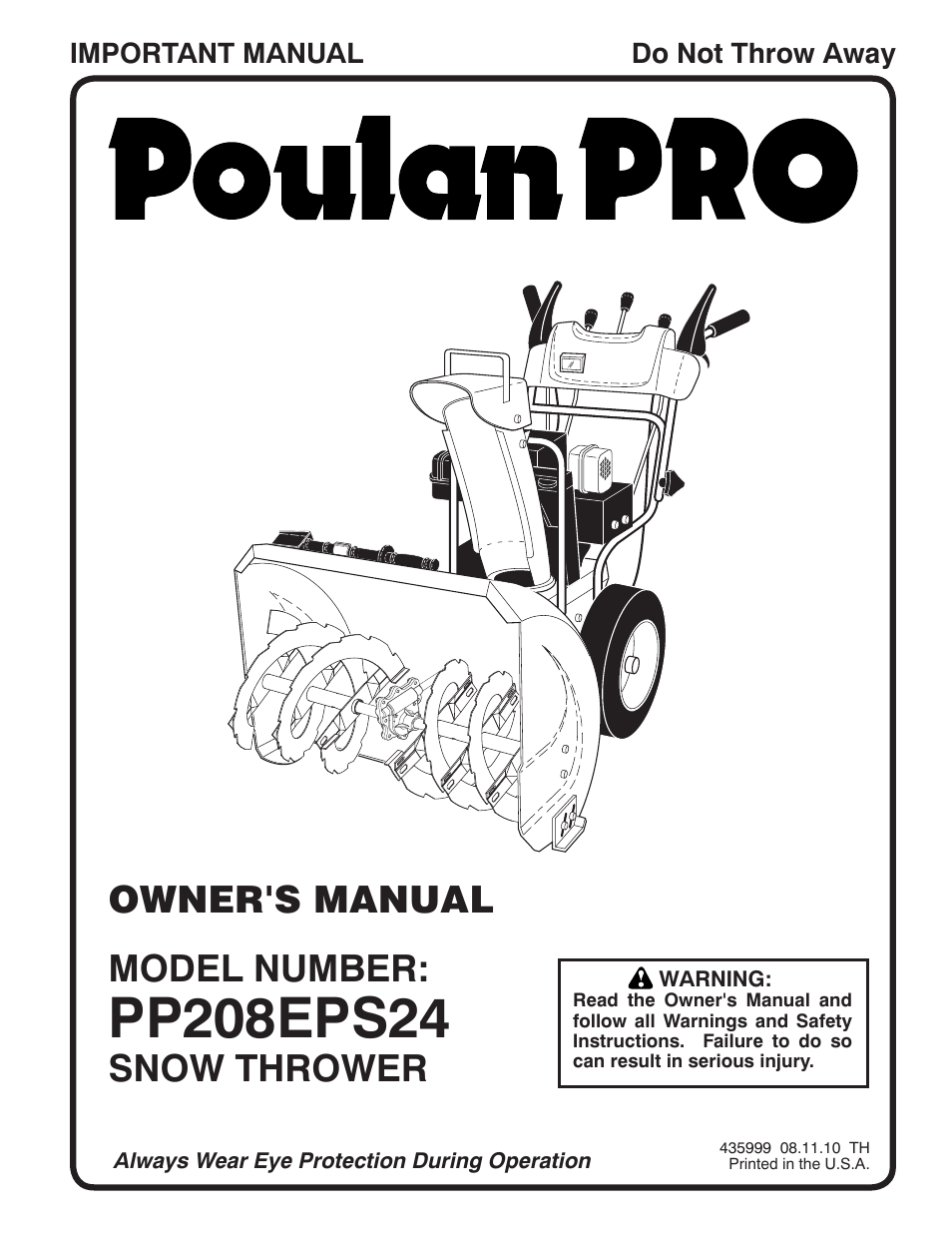 Poulan 435999 User Manual | 40 pages