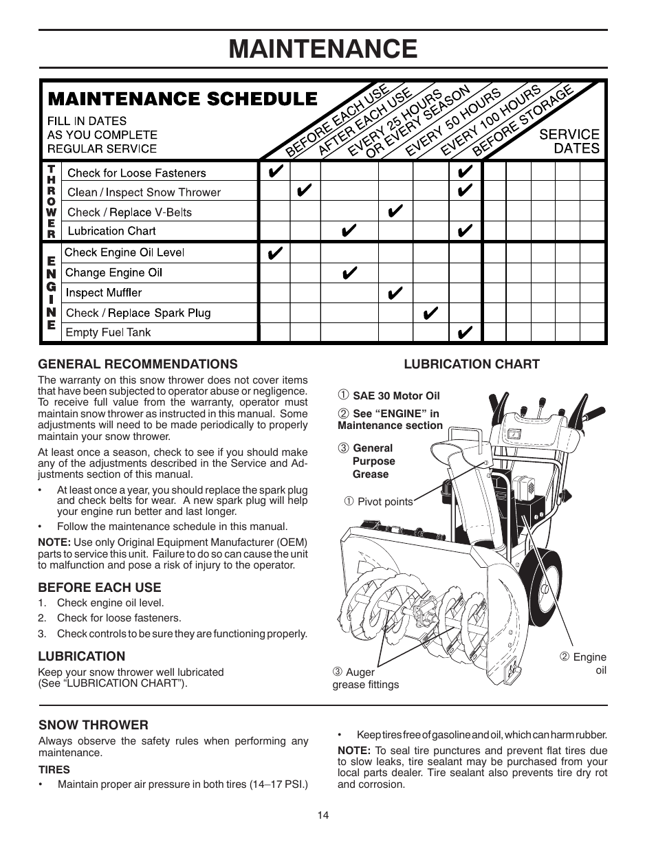 Maintenance | Poulan 435999 User Manual | Page 14 / 40