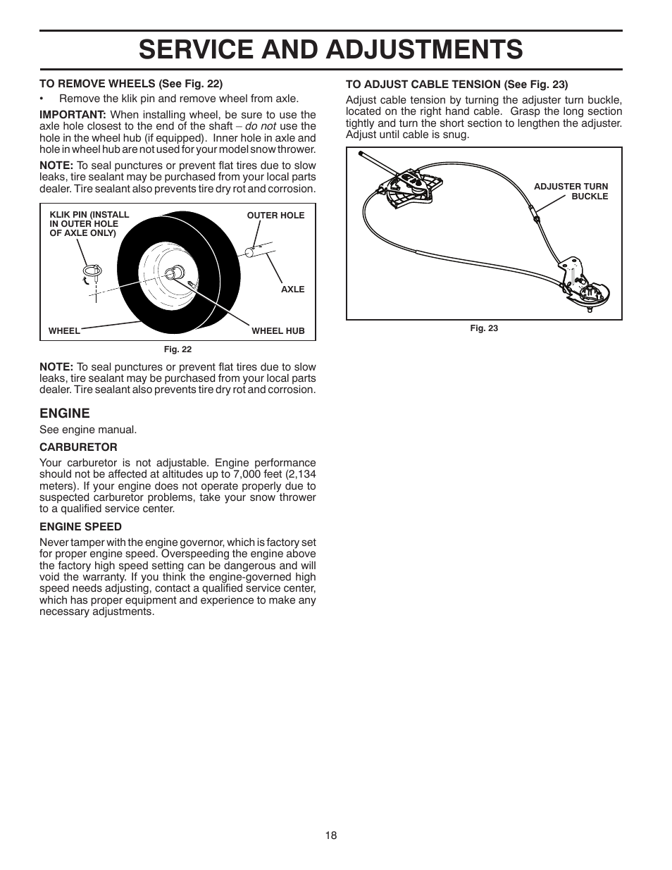 Service and adjustments | Poulan 435999 User Manual | Page 18 / 40