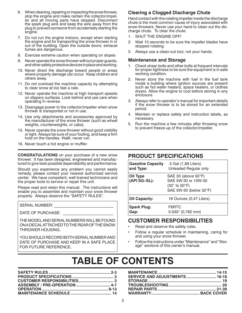 Poulan 435999 User Manual | Page 3 / 40