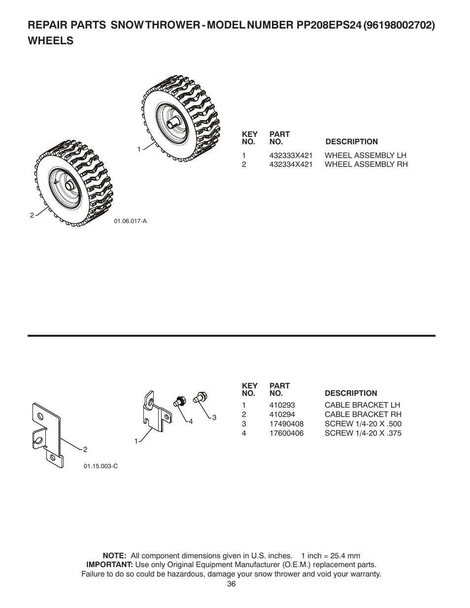 Wheels | Poulan 435999 User Manual | Page 36 / 40