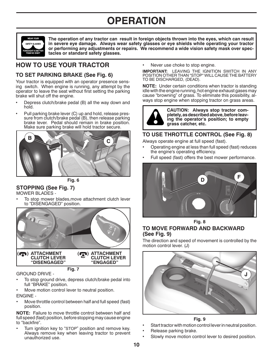 Operation, How to use your tractor | Poulan XT195H42LT User Manual | Page 10 / 28