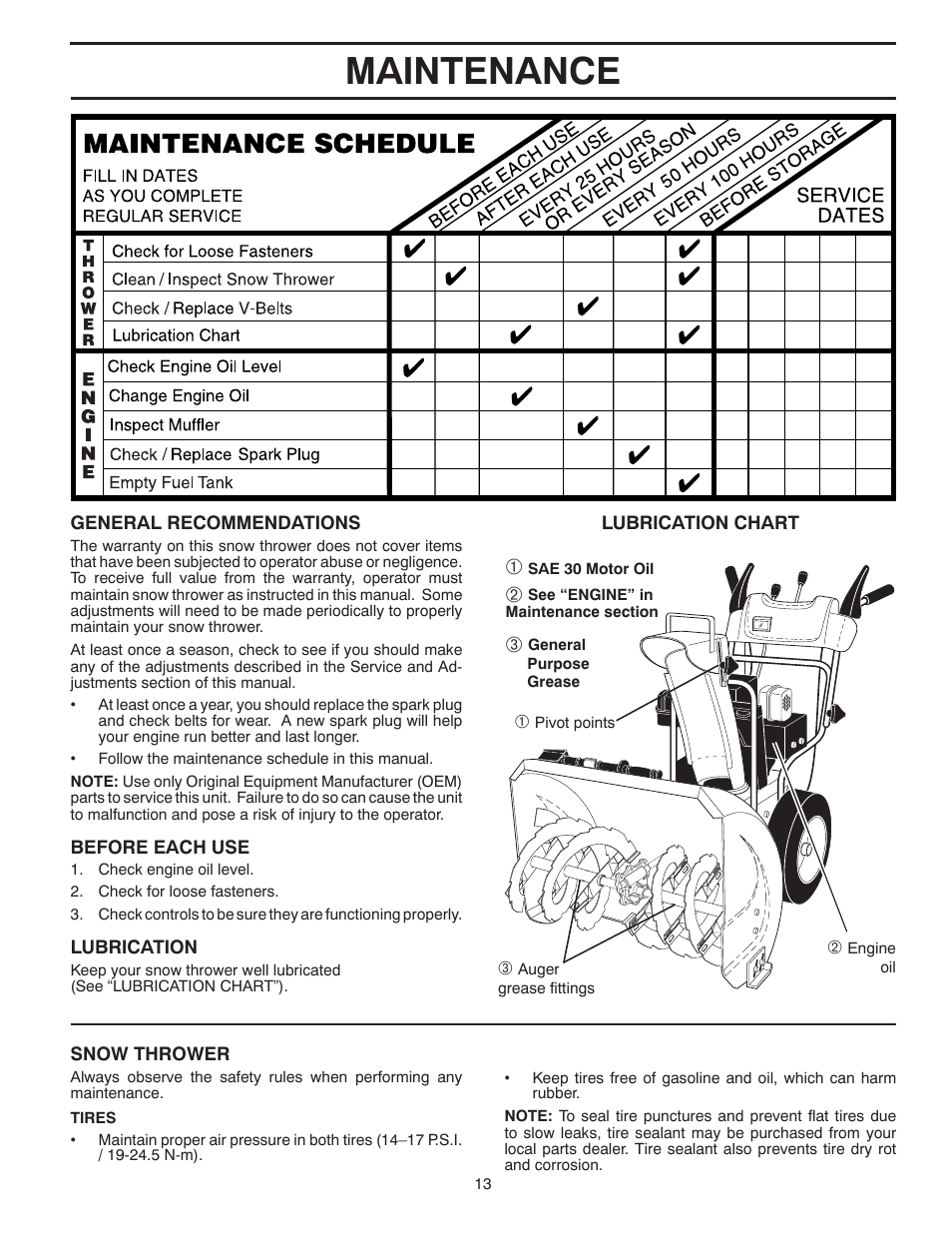 Maintenance | Poulan 421886 User Manual | Page 13 / 40