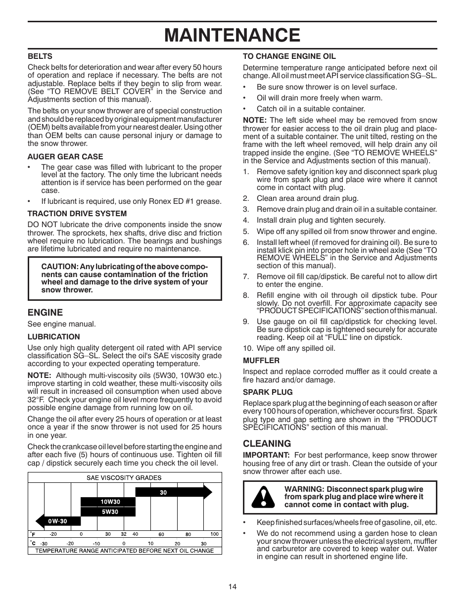 Maintenance | Poulan 421886 User Manual | Page 14 / 40