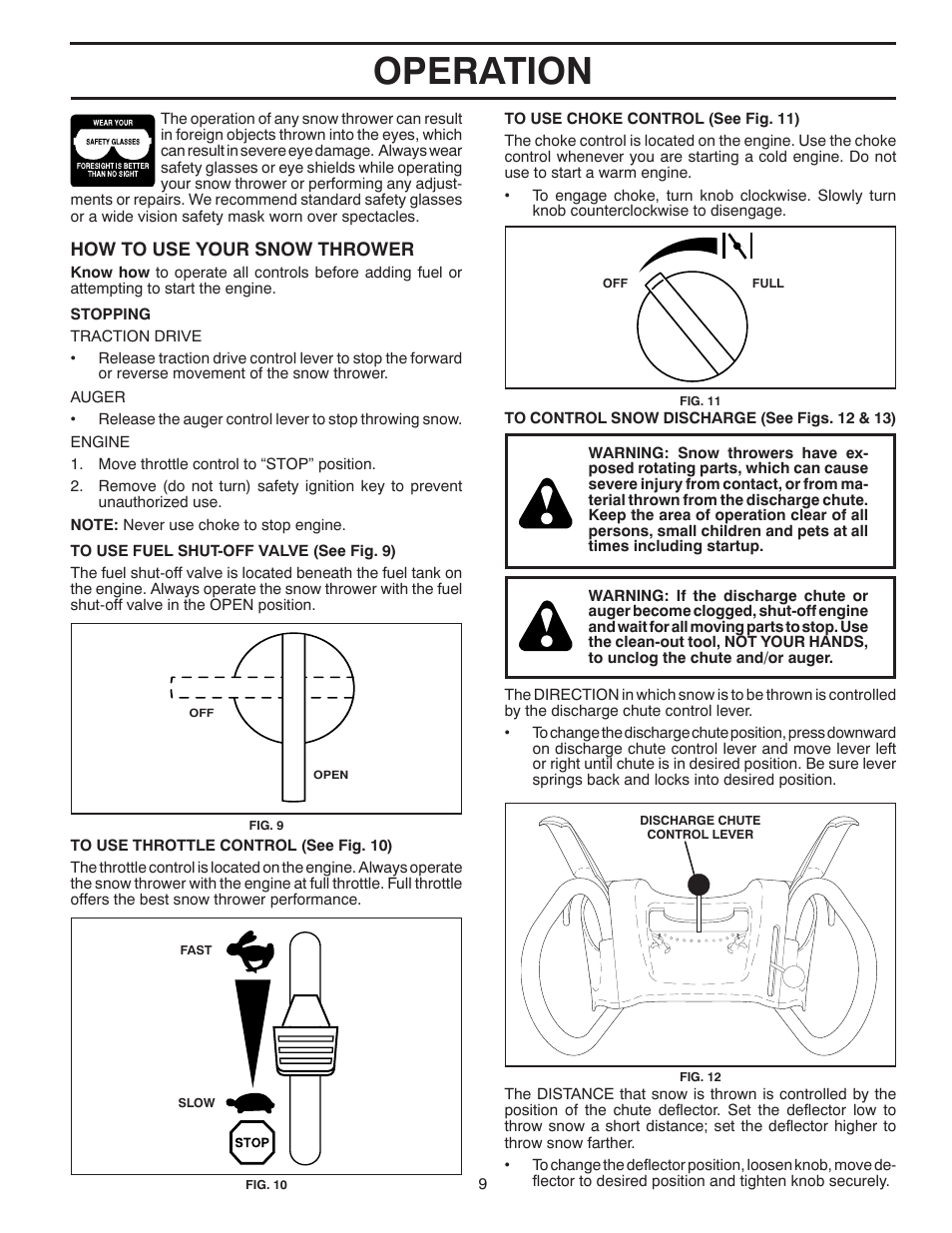 Operation | Poulan 421886 User Manual | Page 9 / 40