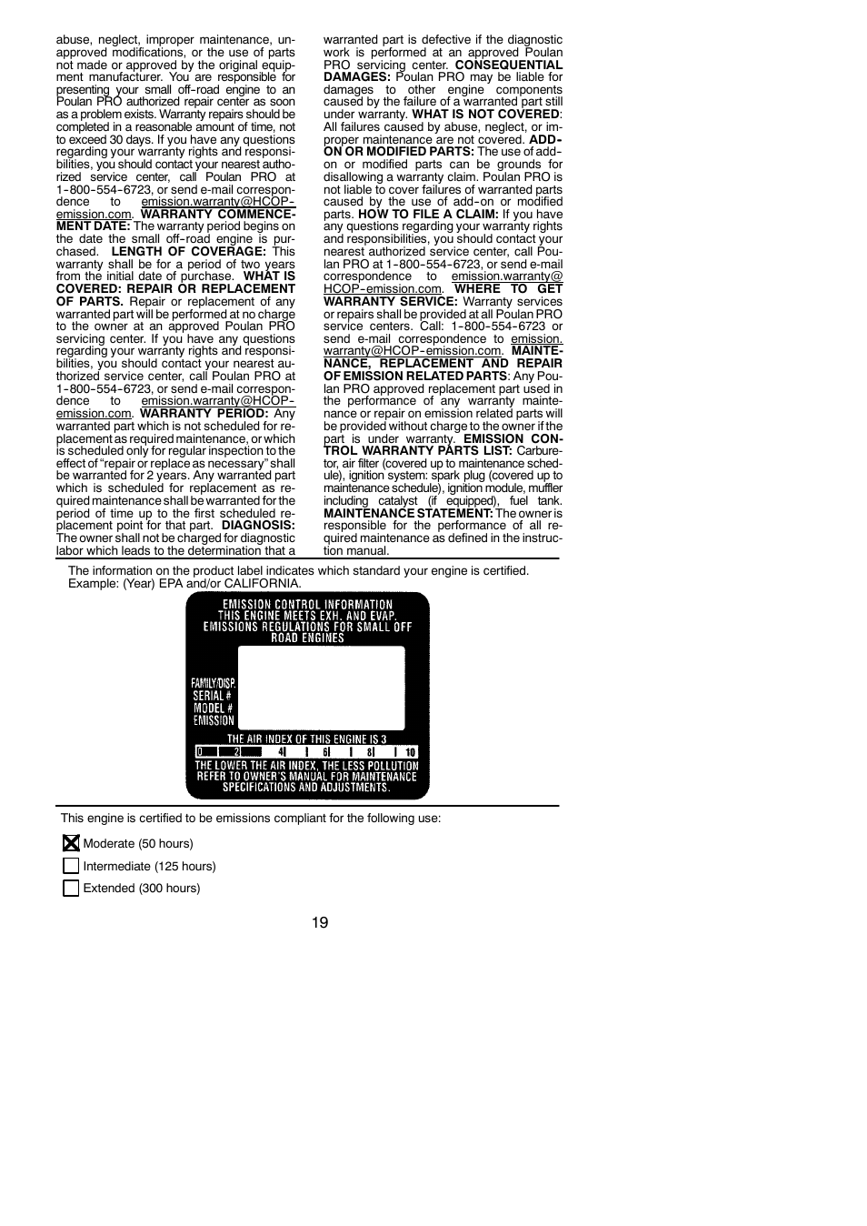 Poulan PPB330 User Manual | Page 19 / 19