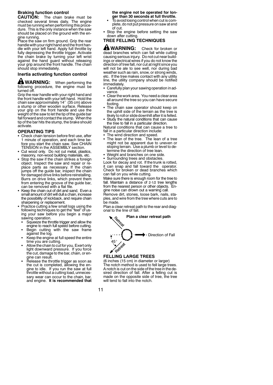 Warning | Poulan Pro PP3816AV User Manual | Page 11 / 20