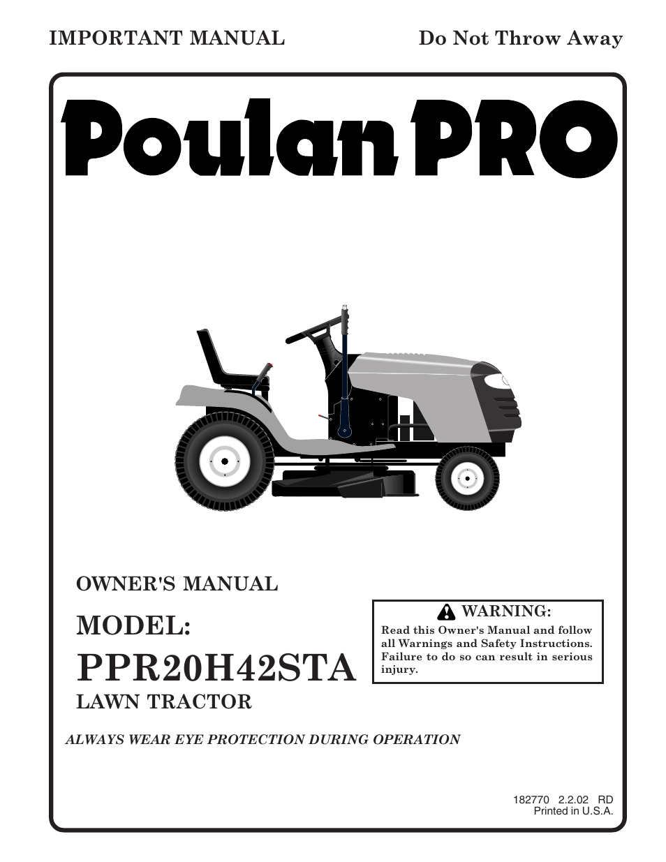 Poulan 182770 User Manual | 48 pages