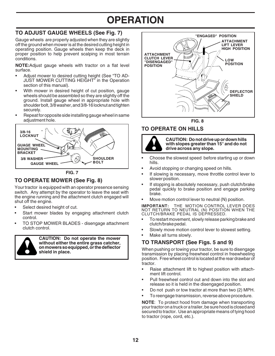 Operation | Poulan 182770 User Manual | Page 12 / 48