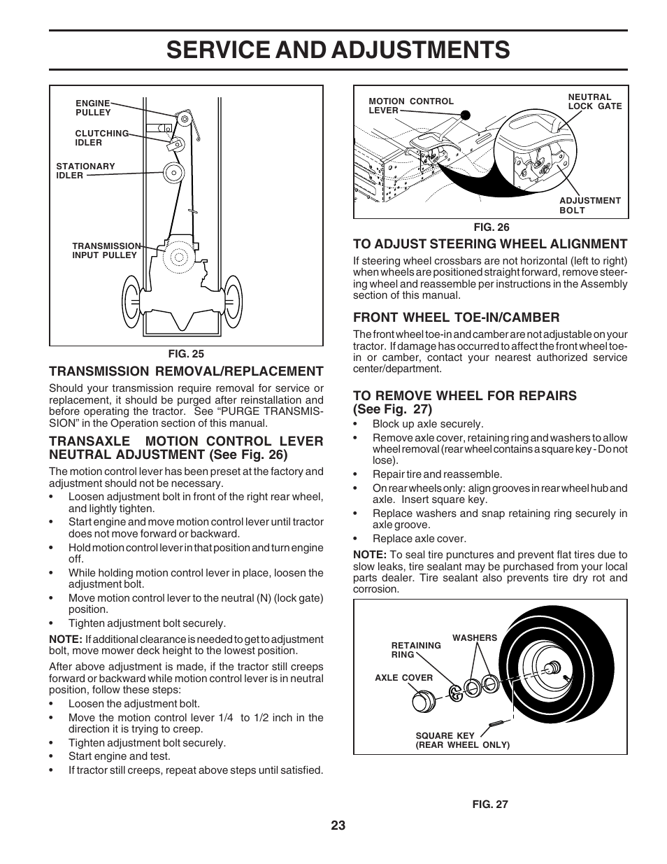 Service and adjustments | Poulan 182770 User Manual | Page 23 / 48