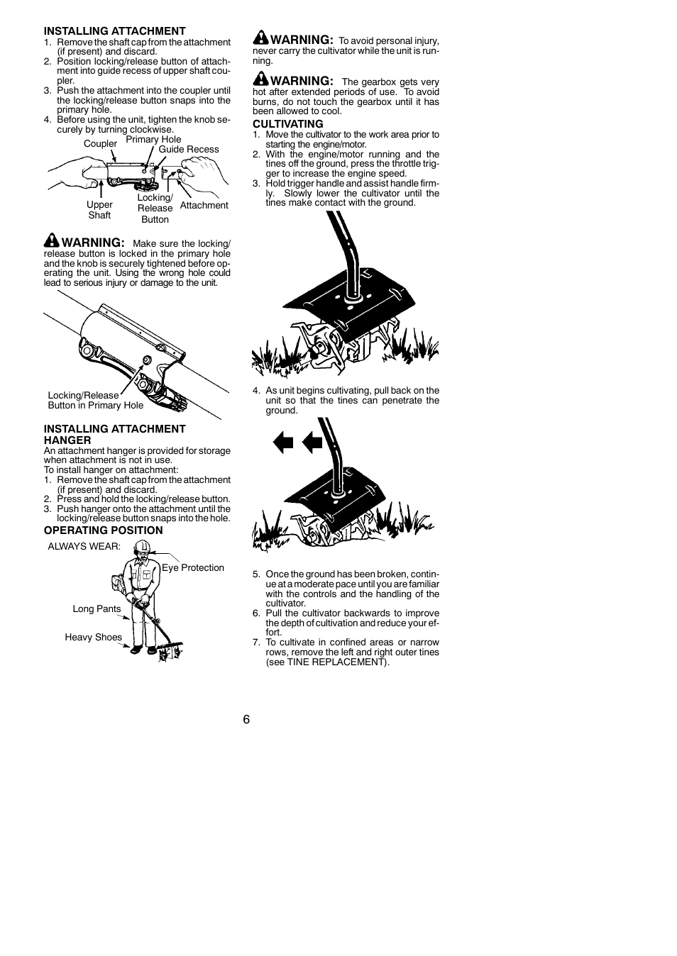 Warning | Poulan Pro PP2000T User Manual | Page 6 / 8