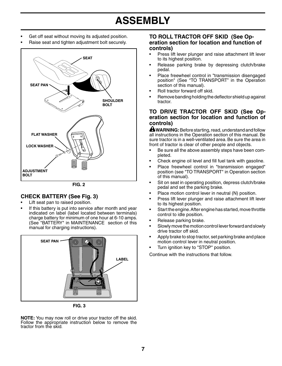 Assembly | Poulan 184523 User Manual | Page 7 / 48