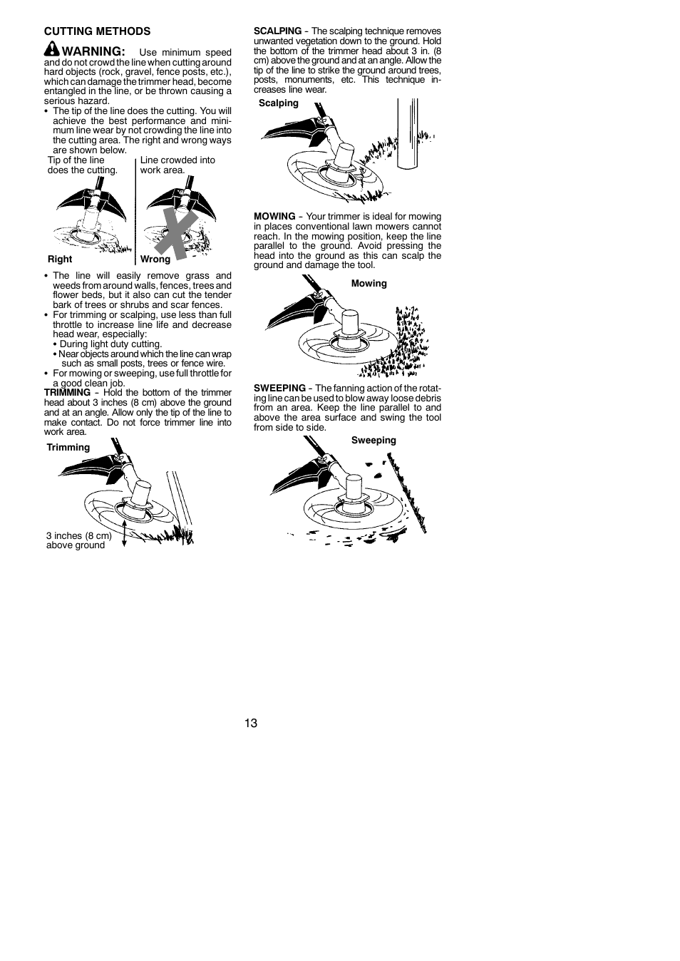 Warning | Poulan Pro SM30SB User Manual | Page 13 / 19