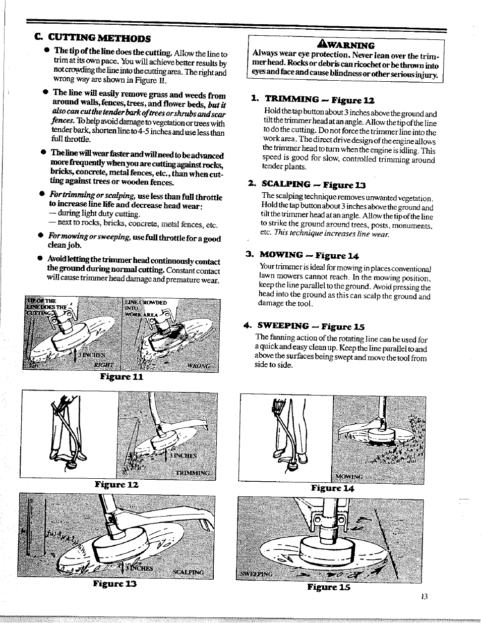C cutting methods, C. cutting methods | Poulan 1400T User Manual | Page 13 / 20