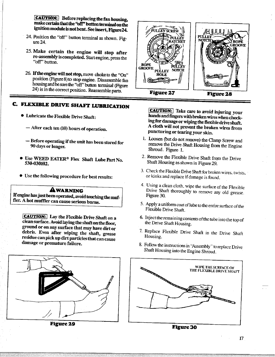 Figure 27 c. flexible drive shaft lubrication | Poulan 1400T User Manual | Page 17 / 20