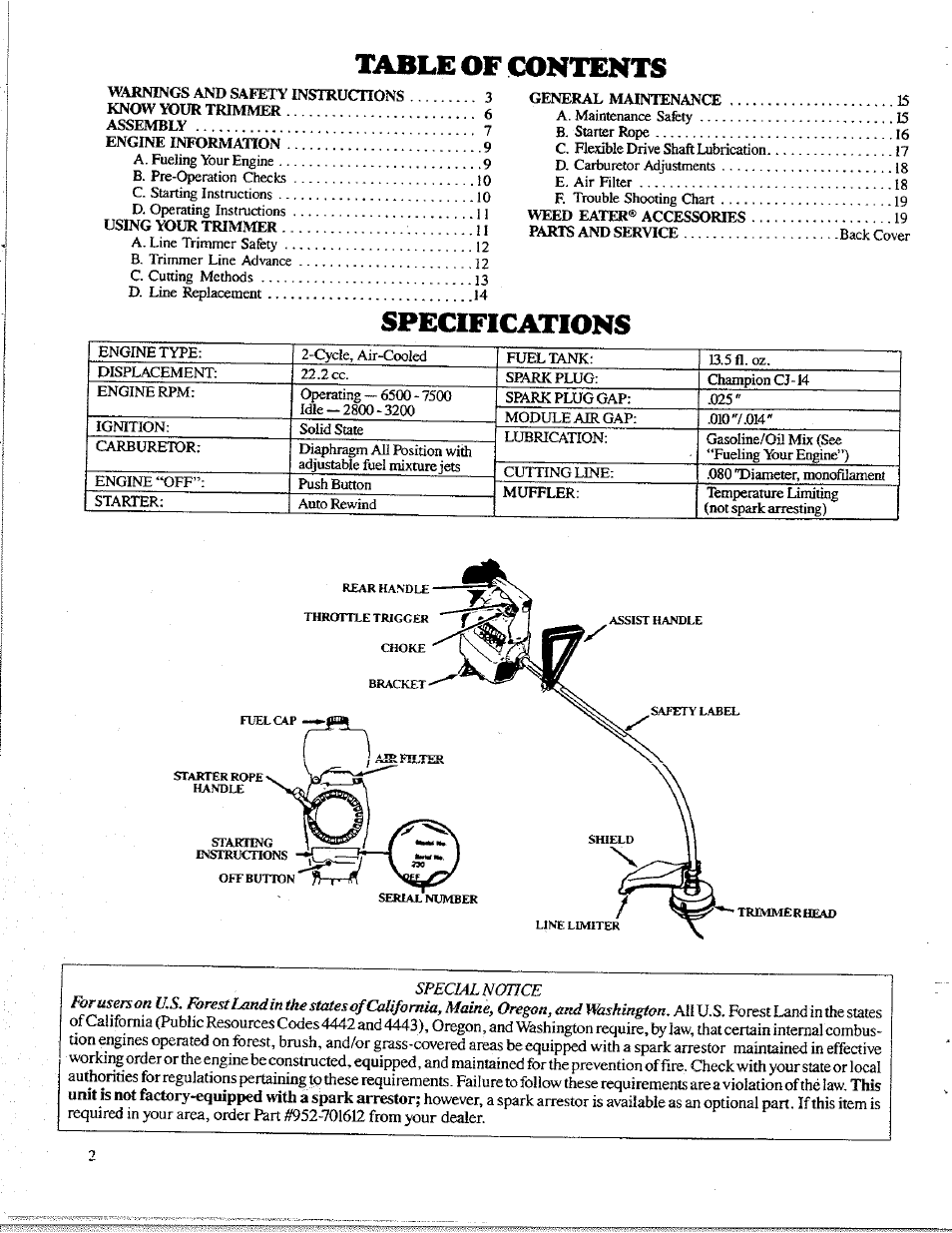 Poulan 1400T User Manual | Page 2 / 20