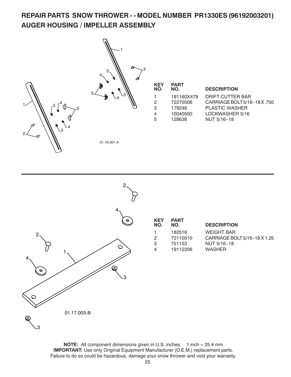 Poulan Pro PR1330ES SNOW THROWER User Manual | Page 25 / 40