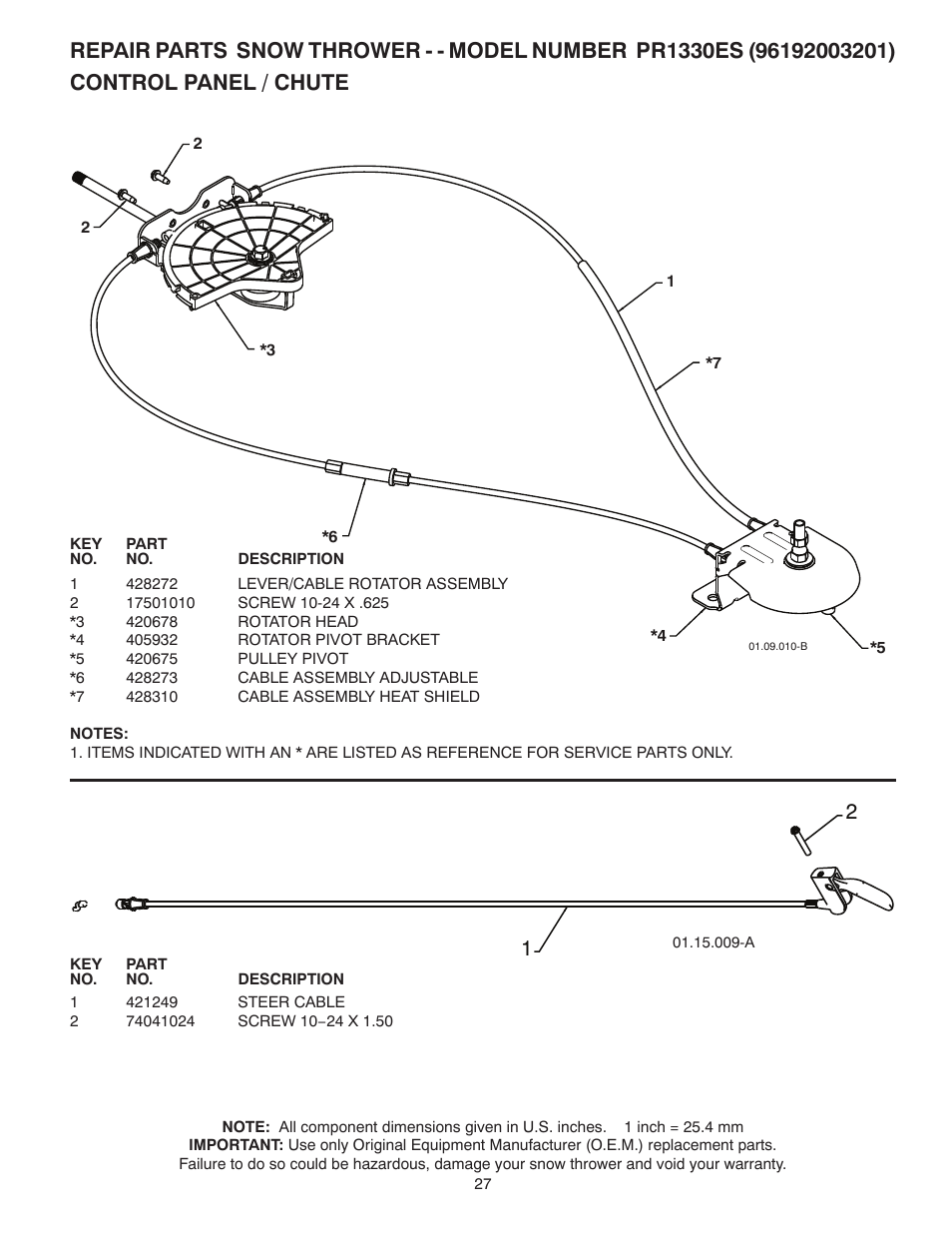 Poulan Pro PR1330ES SNOW THROWER User Manual | Page 27 / 40