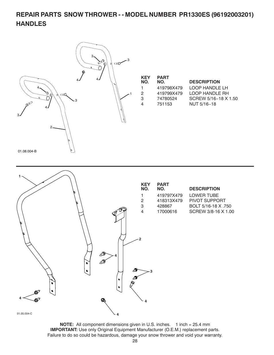 Poulan Pro PR1330ES SNOW THROWER User Manual | Page 28 / 40