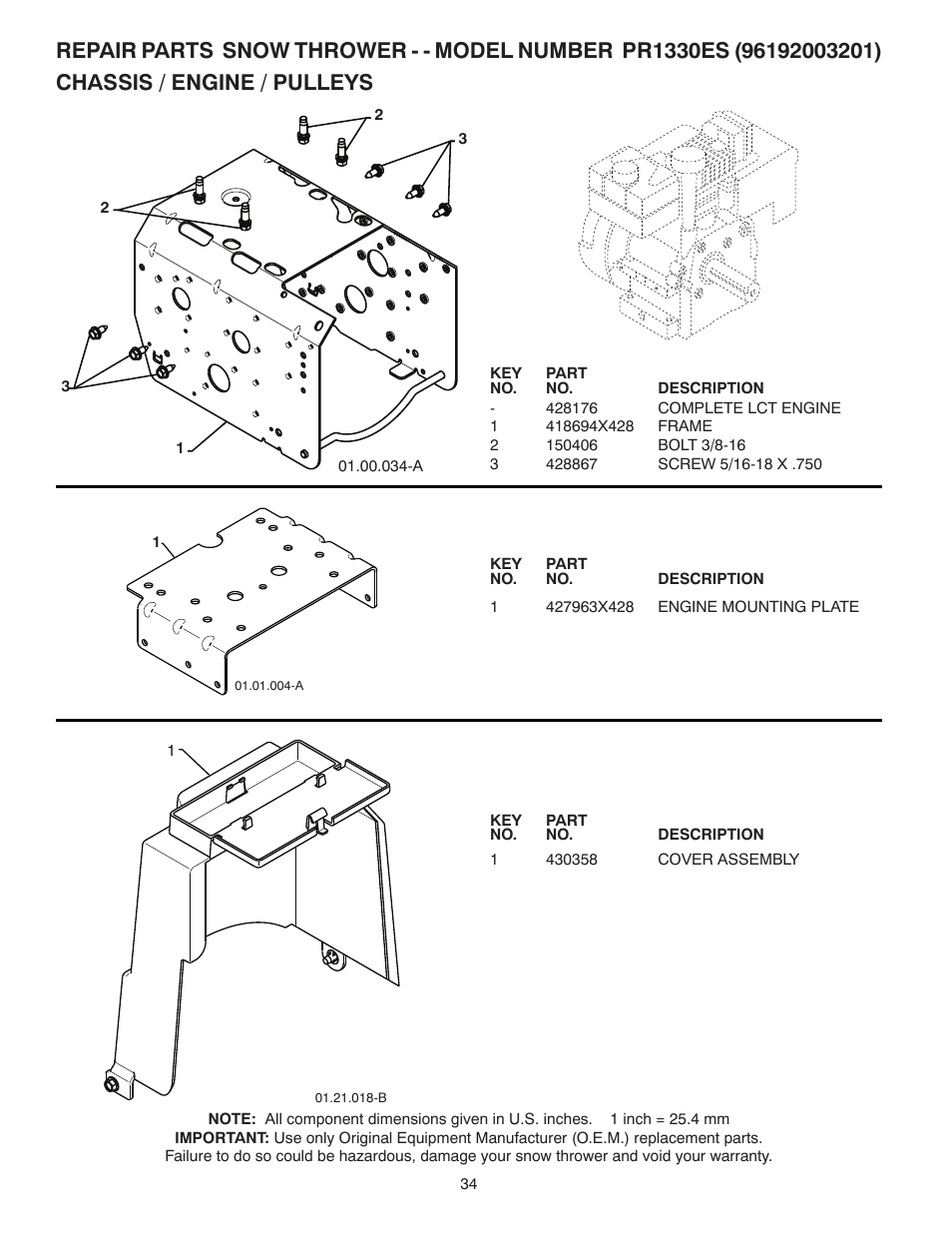 Poulan Pro PR1330ES SNOW THROWER User Manual | Page 34 / 40