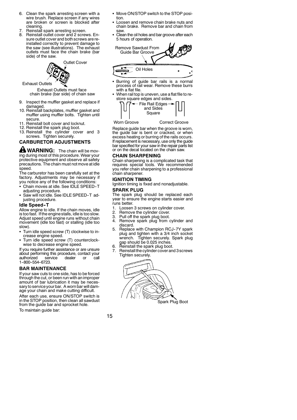 Warning | Poulan 545123578 User Manual | Page 15 / 18