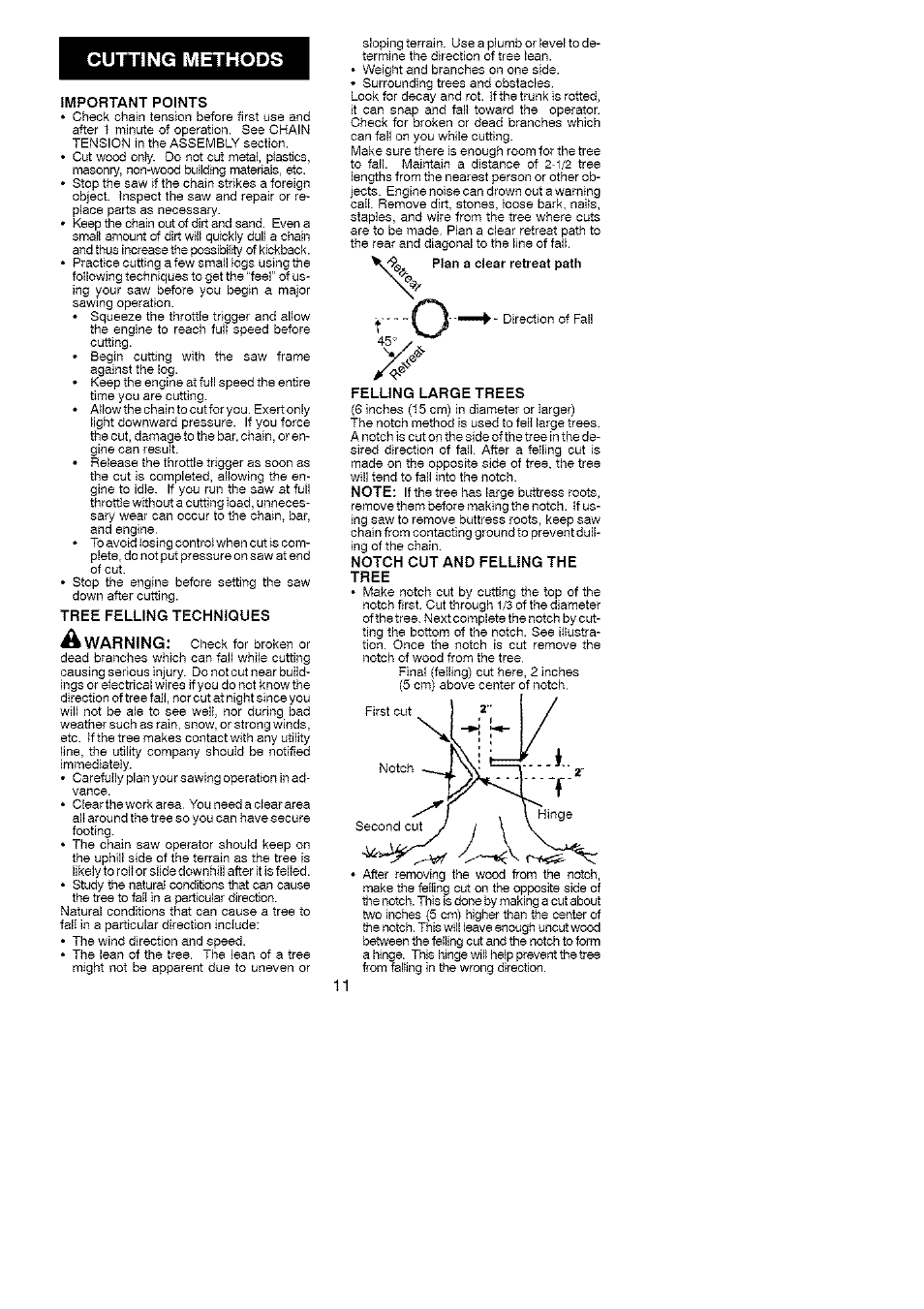 Cutting methods | Poulan 1975 User Manual | Page 11 / 18