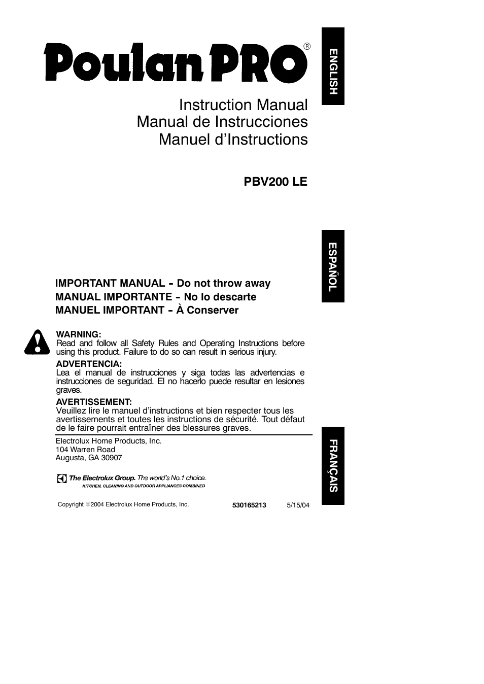 Poulan 530165213 User Manual | 12 pages