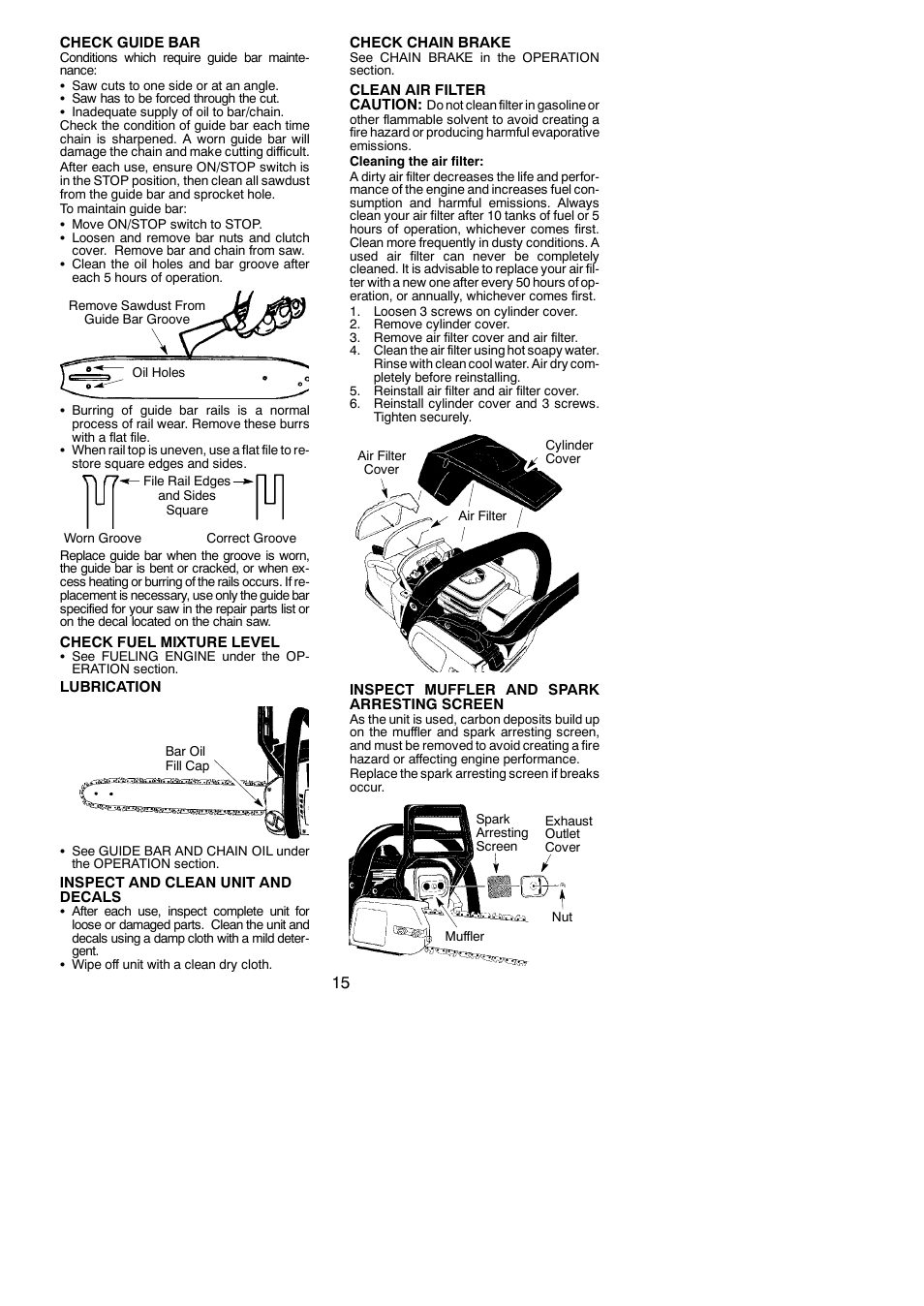 Poulan Pro PPB3416 User Manual | Page 15 / 21