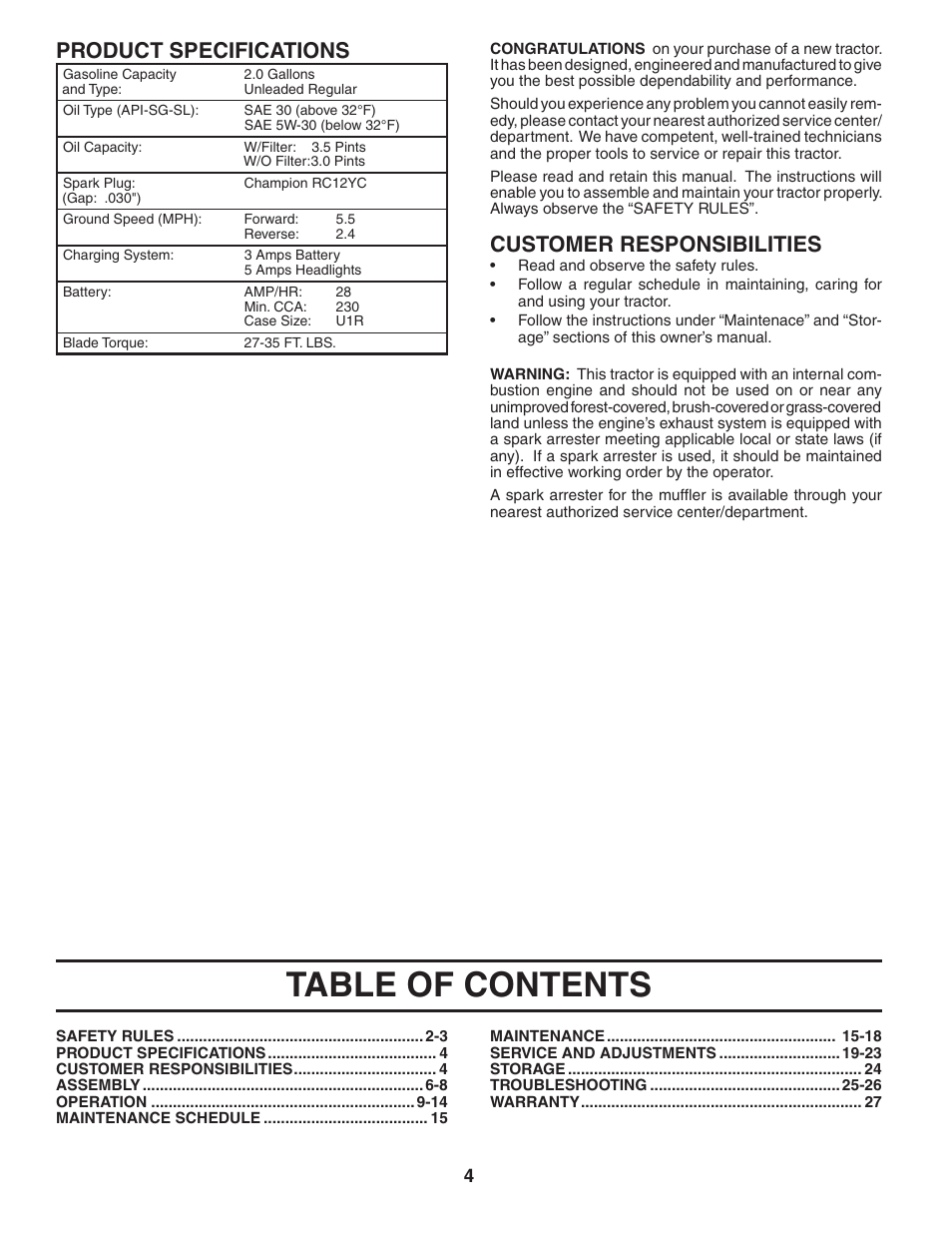 Poulan 402559 User Manual | Page 4 / 30