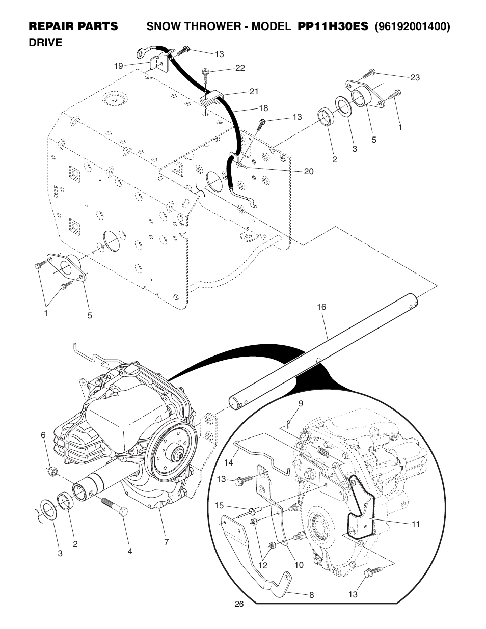 Poulan Pro PP11H30ES SNOW THROWER User Manual | Page 26 / 32