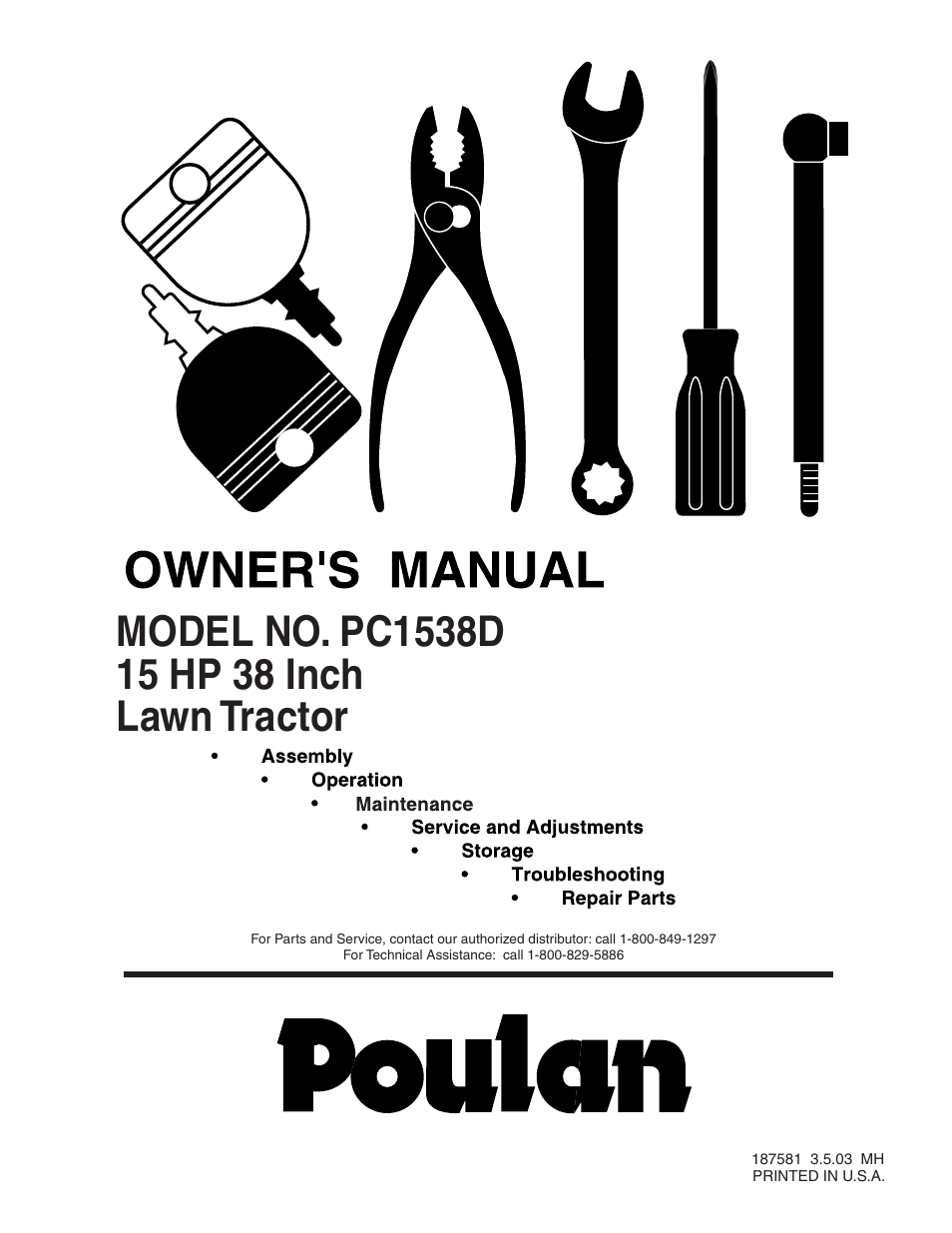 Poulan 187581 User Manual | 44 pages