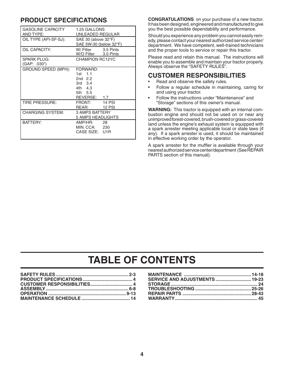 Poulan 187581 User Manual | Page 4 / 44