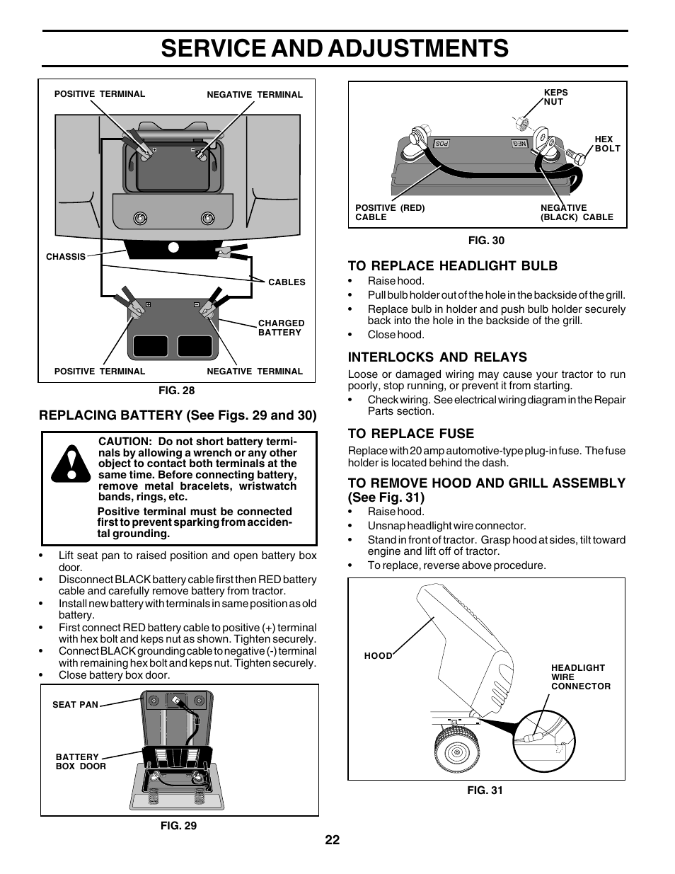 Service and adjustments | Poulan 180198 User Manual | Page 22 / 48