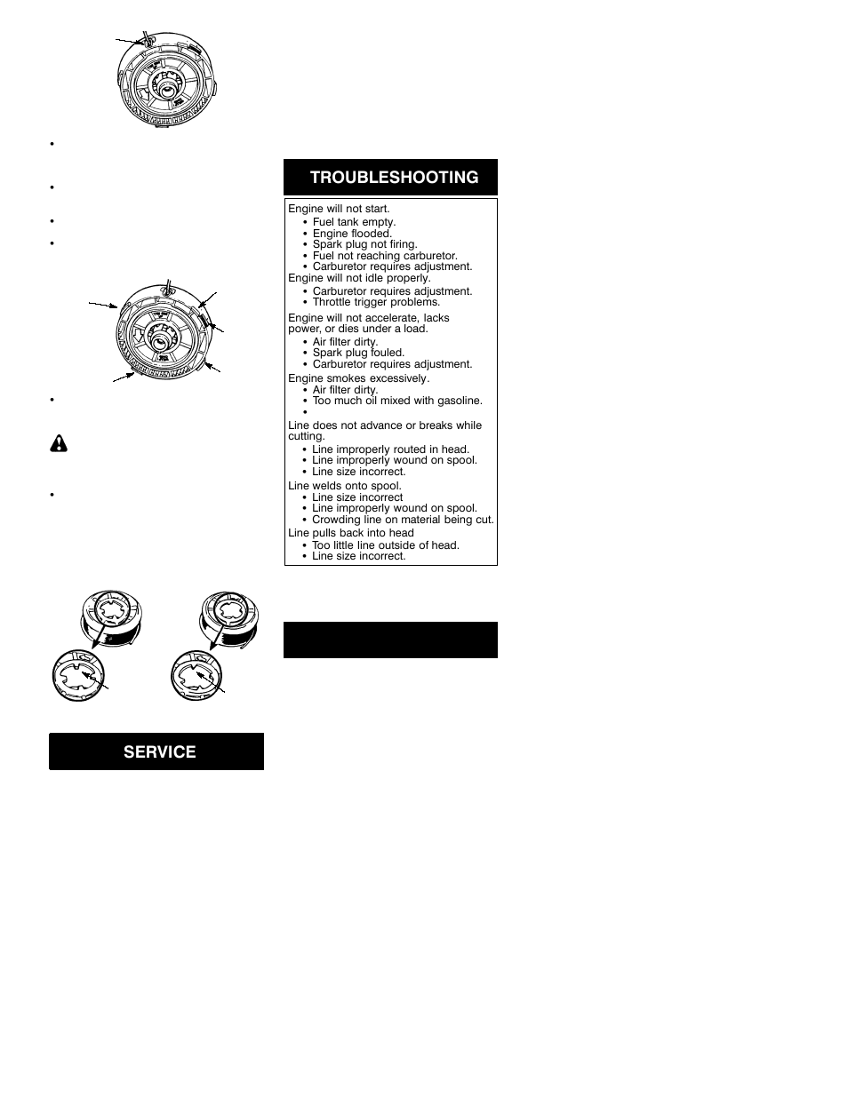 Service, Troubleshooting, Limited warranty | Poulan 530085855 User Manual | Page 10 / 12