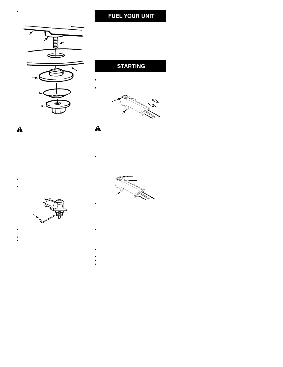 Fuel your unit, Starting | Poulan 530085855 User Manual | Page 7 / 12