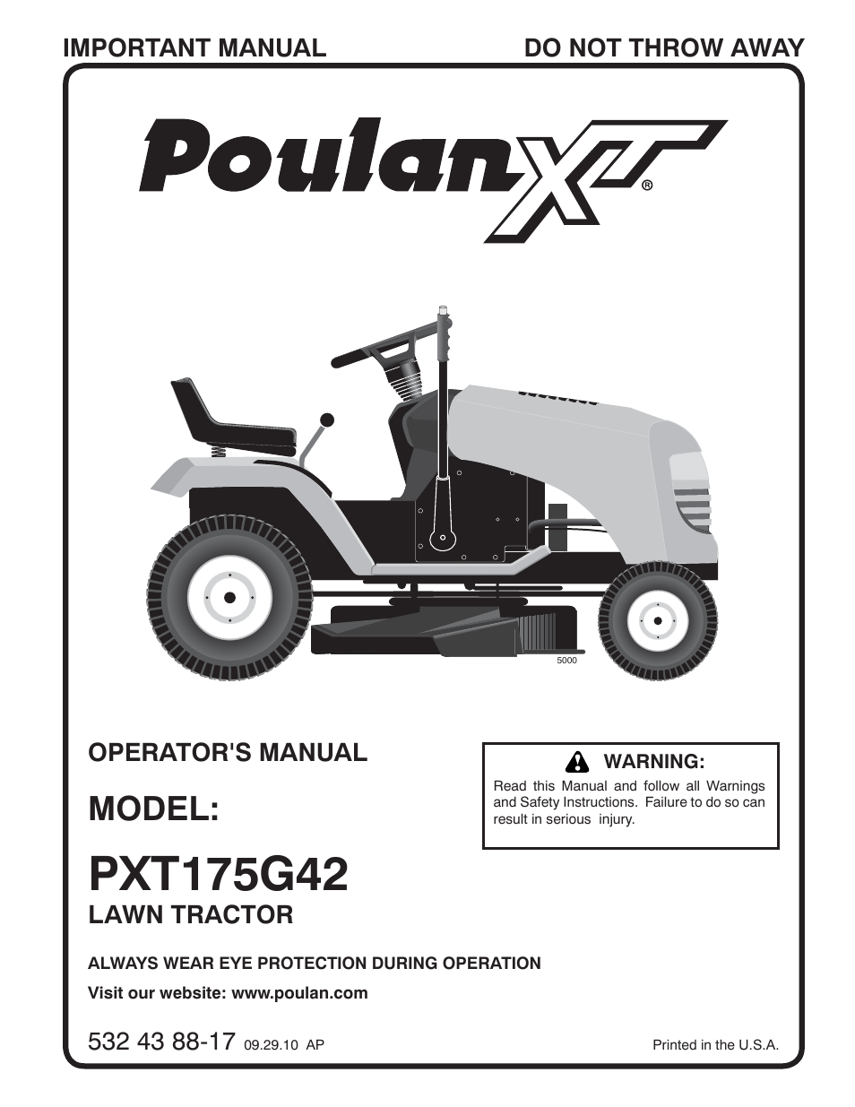 Poulan XT 96016002400 User Manual | 26 pages