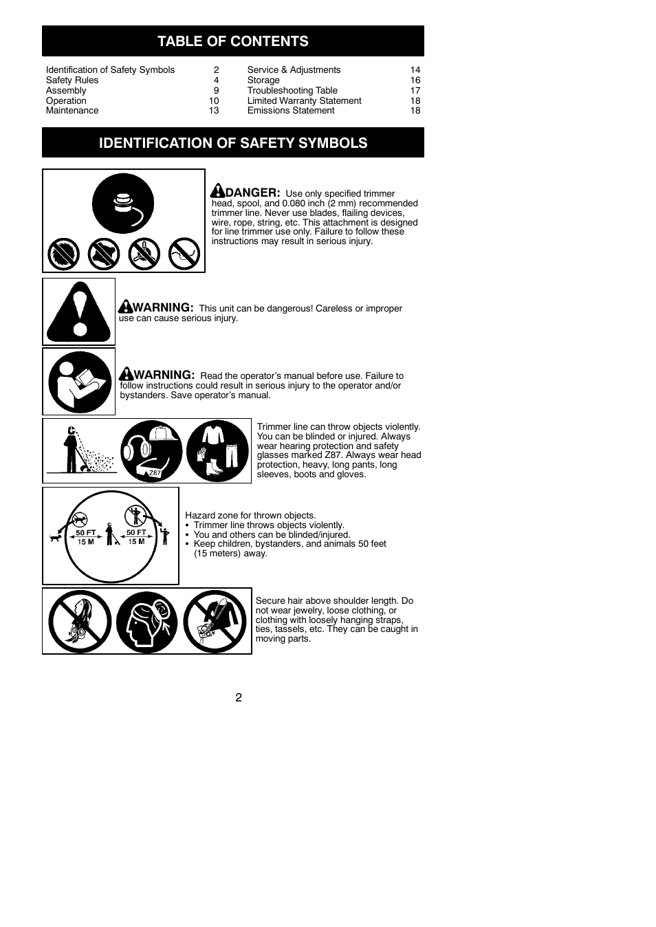 Poulan Pro PP330 User Manual | Page 2 / 19