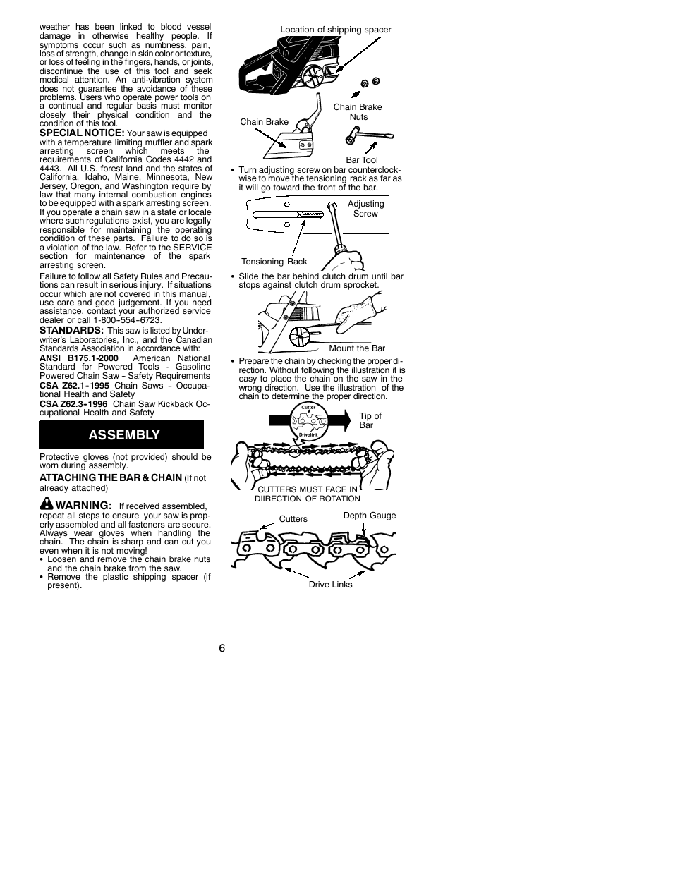 Assembly | Poulan 530086595 User Manual | Page 6 / 17