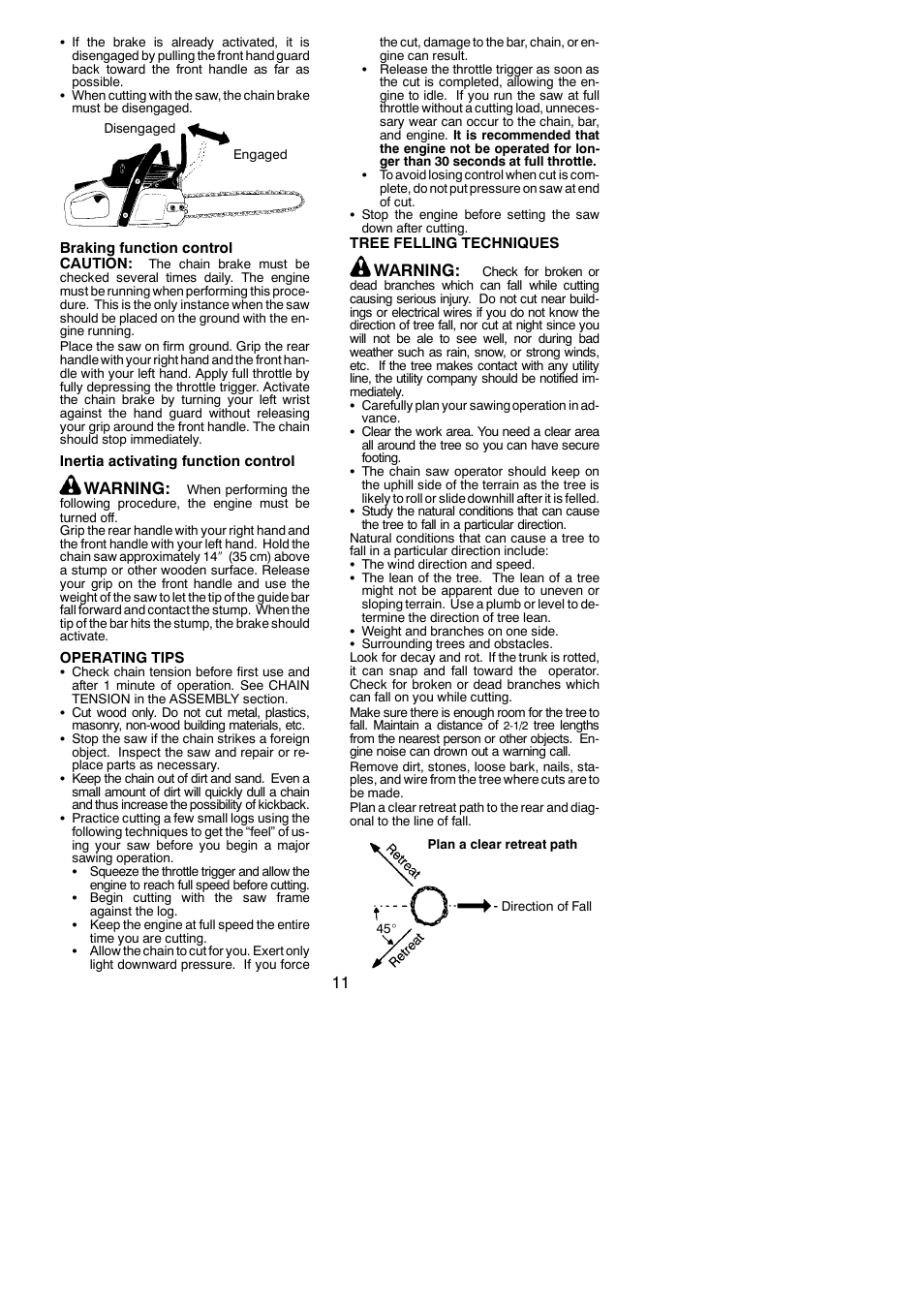 Warning | Poulan 545047535 User Manual | Page 11 / 19