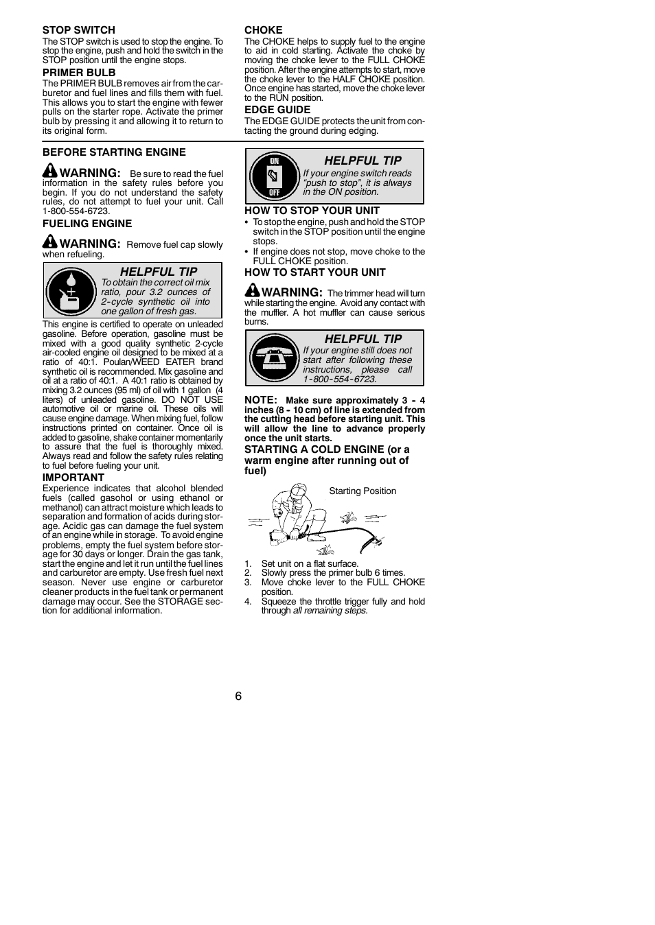 Warning, Helpful tip | Poulan 545154718 User Manual | Page 6 / 14