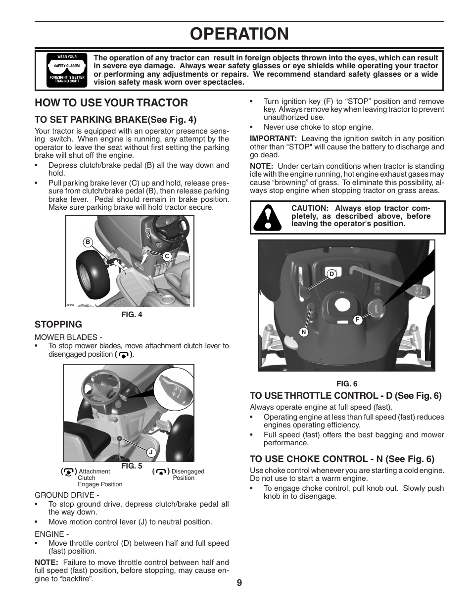 Operation, How to use your trac tor | Poulan 404378 User Manual | Page 9 / 30