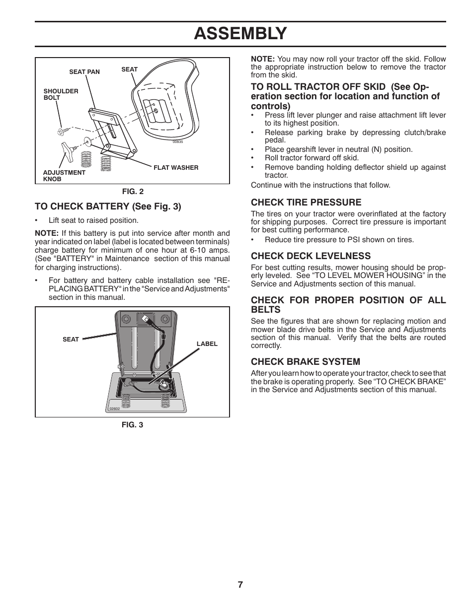 Assembly | Poulan XT 433507 User Manual | Page 7 / 30