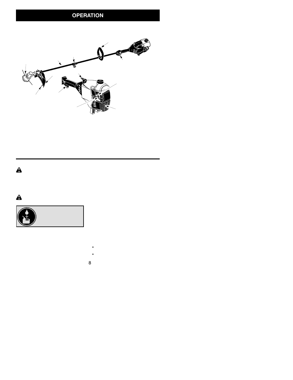 Operation | Poulan PP136 User Manual | Page 8 / 16